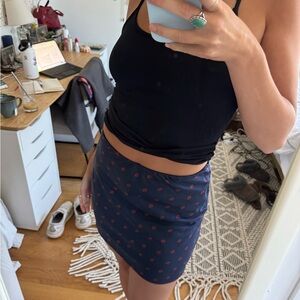 Navy Blue Skirt with Red Accents